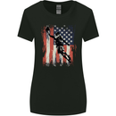 Basketball Player Flag USA America Womens Wider Cut T-Shirt Black