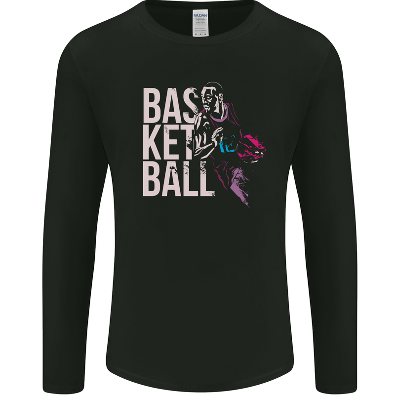 Basketball Player Mens Long Sleeve T-Shirt Black