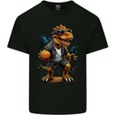 Basketball T-Rex Dinosaur Mens Cotton T-Shirt Tee Top Black