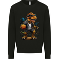 Basketball T-Rex Dinosaur Mens Sweatshirt Jumper Black