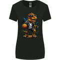 Basketball T-Rex Dinosaur Womens Wider Cut T-Shirt Black