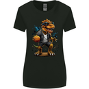 Basketball T-Rex Dinosaur Womens Wider Cut T-Shirt Black