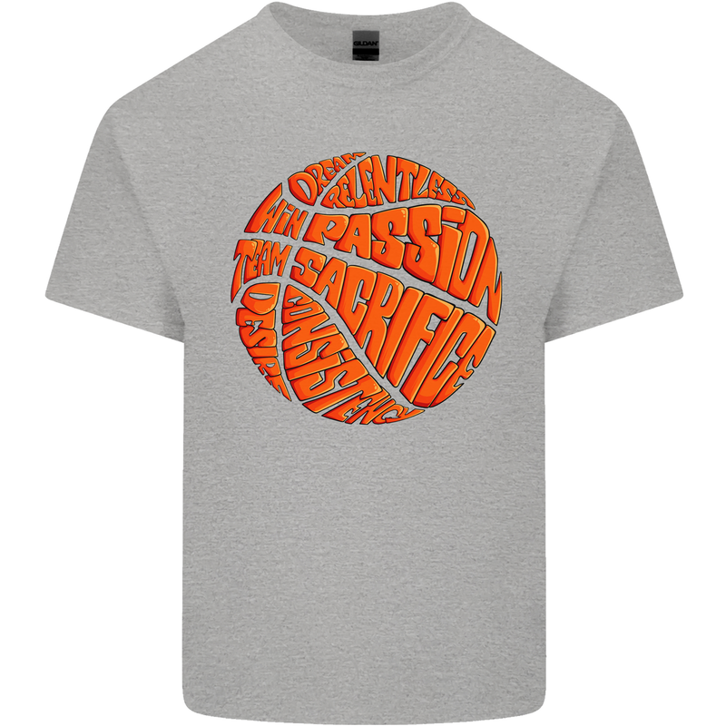 Basketball Word Art Kids T-Shirt Childrens Sports Grey