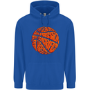 Basketball Word Art Mens 80% Cotton Hoodie Royal Blue