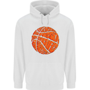 Basketball Word Art Mens 80% Cotton Hoodie White