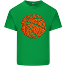 Basketball Word Art Mens Cotton T-Shirt Tee Top Irish Green