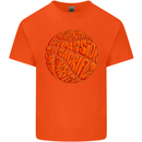 Basketball Word Art Mens Cotton T-Shirt Tee Top Orange