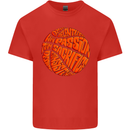 Basketball Word Art Mens Cotton T-Shirt Tee Top Red