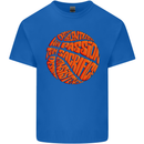 Basketball Word Art Mens Cotton T-Shirt Tee Top Royal Blue