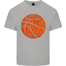 Basketball Word Art Mens Cotton T-Shirt Tee Top Sports Grey