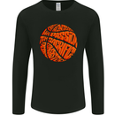 Basketball Word Art Mens Long Sleeve T-Shirt Black