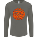 Basketball Word Art Mens Long Sleeve T-Shirt Charcoal