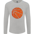 Basketball Word Art Mens Long Sleeve T-Shirt Sports Grey