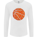 Basketball Word Art Mens Long Sleeve T-Shirt White