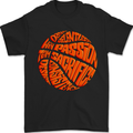 Basketball Word Art Mens T-Shirt 100% Cotton Black