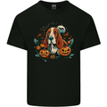 Basset Dog With Pumpkins Halloween Kids T-Shirt Childrens Black