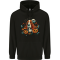 Basset Dog With Pumpkins Halloween Mens 80% Cotton Hoodie Black