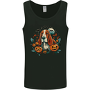Basset Dog With Pumpkins Halloween Mens Vest Tank Top Black