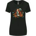 Basset Dog With Pumpkins Halloween Womens Wider Cut T-Shirt Black