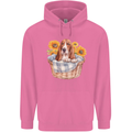 Basset Hound Dog in His Basket Mens 80% Cotton Hoodie Azelea