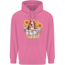 Basset Hound Dog in His Basket Mens 80% Cotton Hoodie Azelea