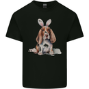 Basset Hound Easter Bunny Dog Mens Cotton T-Shirt Tee Top Black