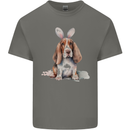 Basset Hound Easter Bunny Dog Mens Cotton T-Shirt Tee Top Charcoal