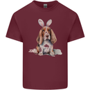 Basset Hound Easter Bunny Dog Mens Cotton T-Shirt Tee Top Maroon