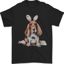 Basset Hound Easter Bunny Dog Mens T-Shirt 100% Cotton Black