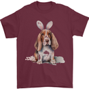 Basset Hound Easter Bunny Dog Mens T-Shirt 100% Cotton Maroon