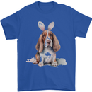 Basset Hound Easter Bunny Dog Mens T-Shirt 100% Cotton Royal Blue