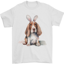 Basset Hound Easter Bunny Dog Mens T-Shirt 100% Cotton White
