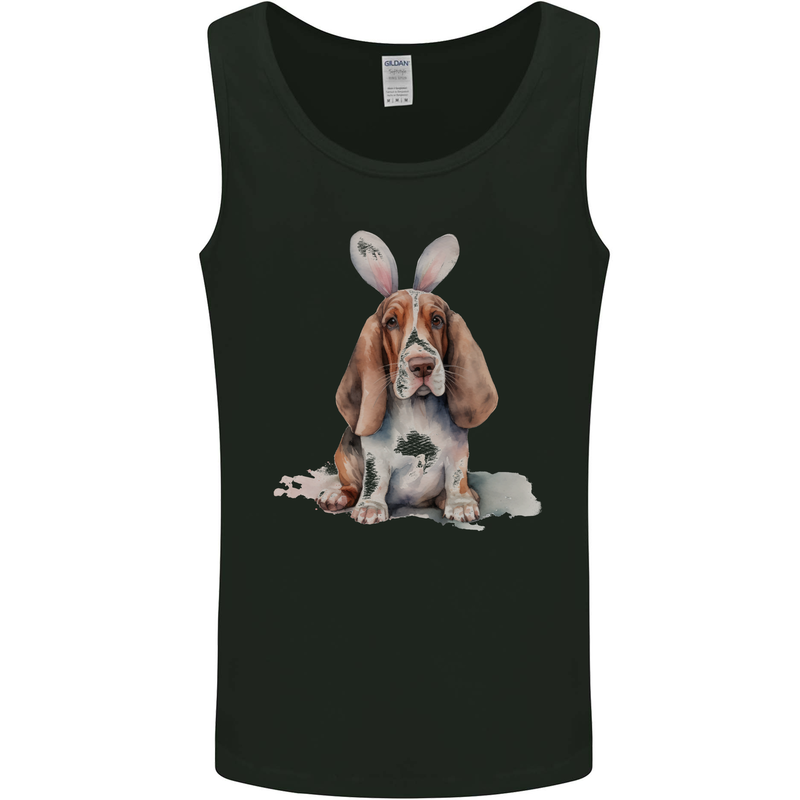 Basset Hound Easter Bunny Dog Mens Vest Tank Top Black
