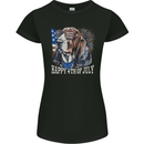 Bassett Hound 4th of July Independence Day Womens Petite Cut T-Shirt Black