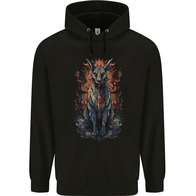 Bastet Egyptian God Fantasy Mens 80% Cotton Hoodie Black
