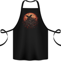 Bat Apocalypse Red Moon Halloween Cotton Apron 100% Organic Black