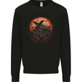 Bat Apocalypse Red Moon Halloween Mens Sweatshirt Jumper Black