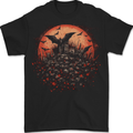 Bat Apocalypse Red Moon Halloween Mens T-Shirt 100% Cotton BLACK
