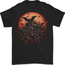 Bat Apocalypse Red Moon Halloween Mens T-Shirt 100% Cotton BLACK