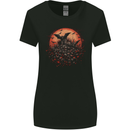 Bat Apocalypse Red Moon Halloween Womens Wider Cut T-Shirt Black