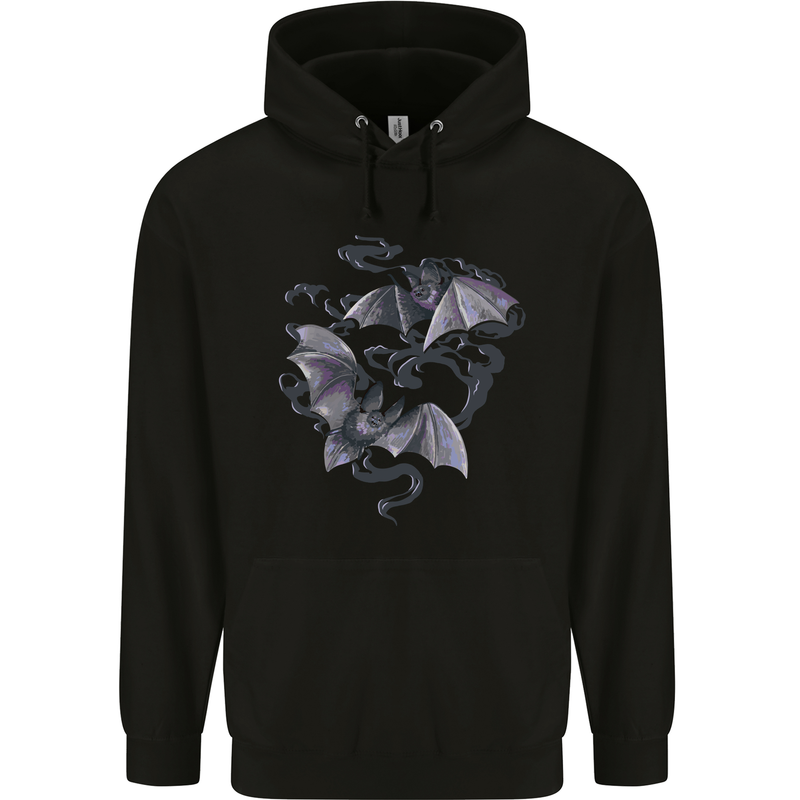 Bats and Smoke Vampires Halloween Childrens Kids Hoodie Black