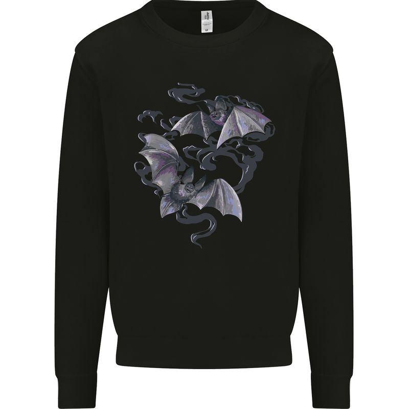 Bats and Smoke Vampires Halloween Mens Sweatshirt Jumper Black