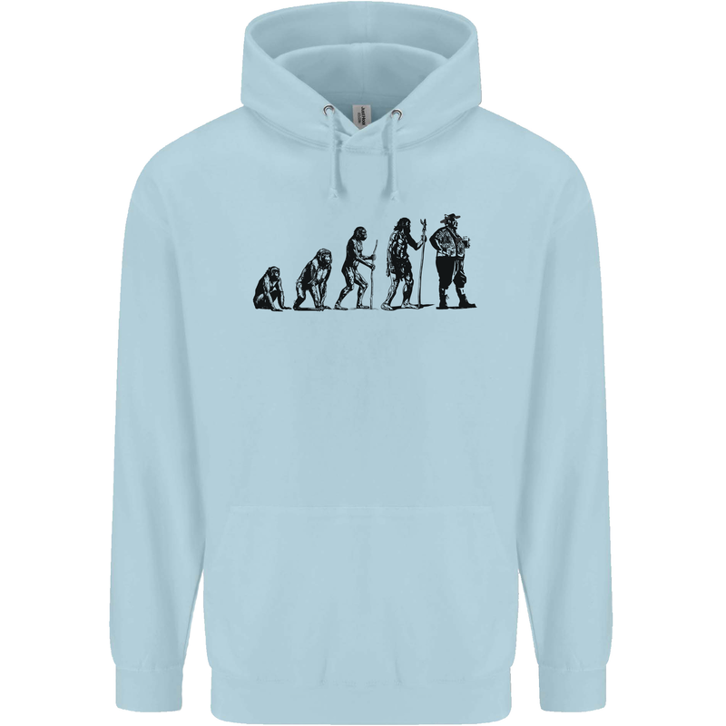 Bavarian Beer Evolution Oktoberfest Childrens Kids Hoodie Light Blue