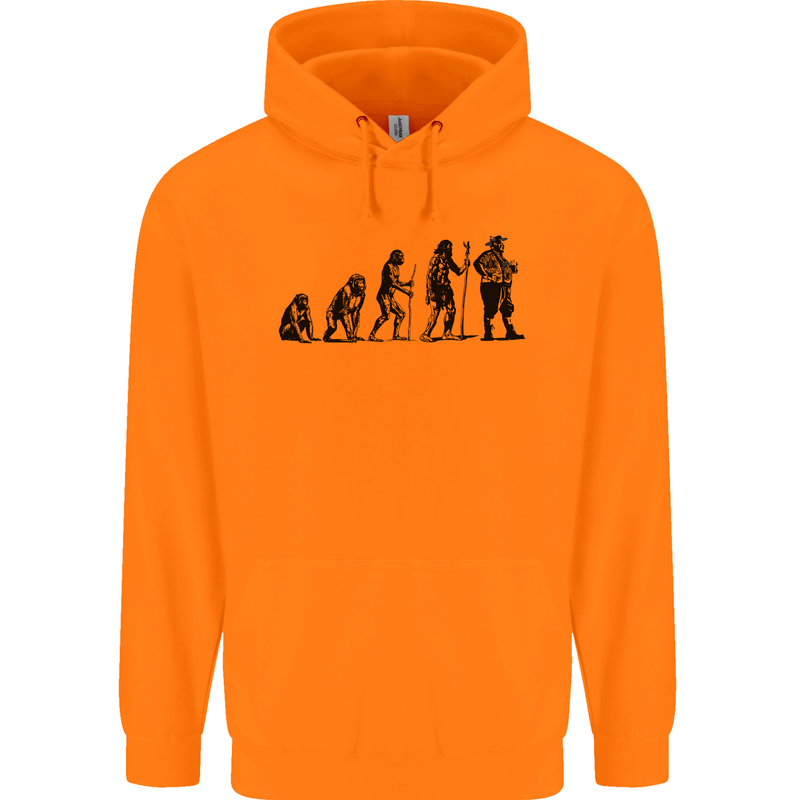 Bavarian Beer Evolution Oktoberfest Childrens Kids Hoodie Orange