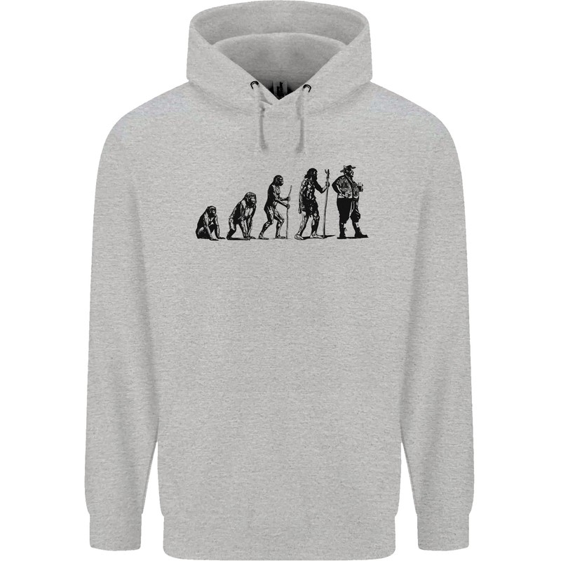 Bavarian Beer Evolution Oktoberfest Childrens Kids Hoodie Sports Grey