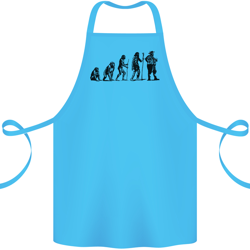 Bavarian Beer Evolution Oktoberfest Cotton Apron 100% Organic Turquoise