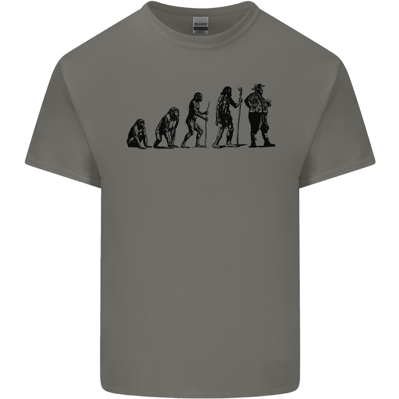 Bavarian Beer Evolution Oktoberfest Mens Cotton T-Shirt Tee Top Charcoal