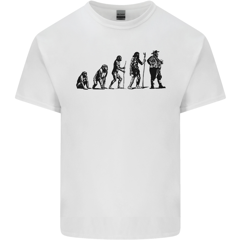 Bavarian Beer Evolution Oktoberfest Mens Cotton T-Shirt Tee Top White