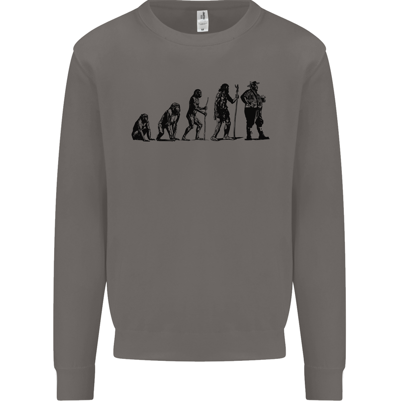 Bavarian Beer Evolution Oktoberfest Mens Sweatshirt Jumper Charcoal