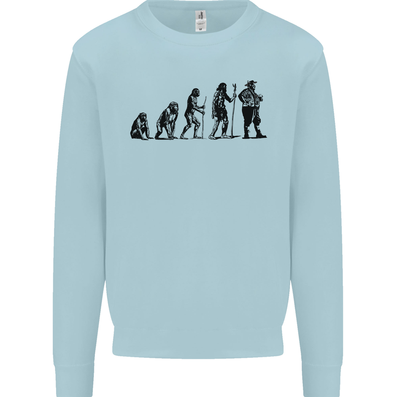 Bavarian Beer Evolution Oktoberfest Mens Sweatshirt Jumper Light Blue